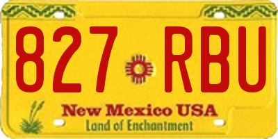 NM license plate 827RBU