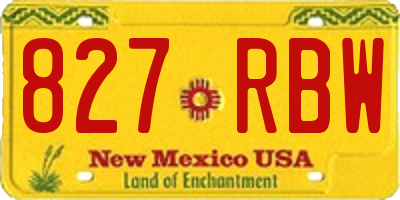 NM license plate 827RBW