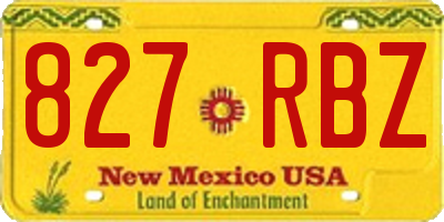 NM license plate 827RBZ