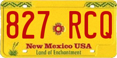 NM license plate 827RCQ