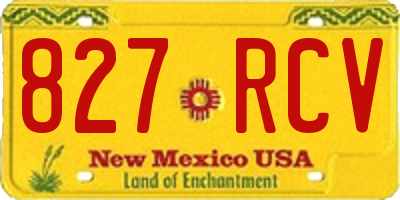 NM license plate 827RCV