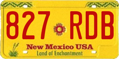NM license plate 827RDB