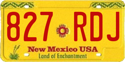 NM license plate 827RDJ