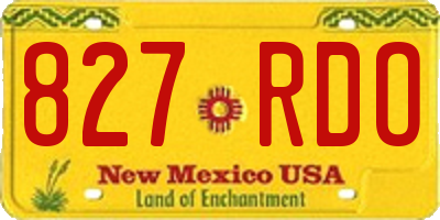 NM license plate 827RDO