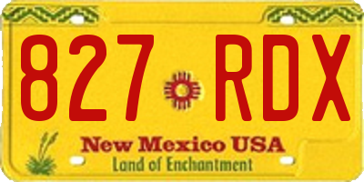 NM license plate 827RDX