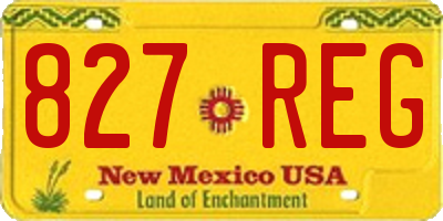 NM license plate 827REG