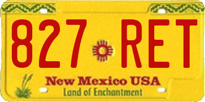 NM license plate 827RET