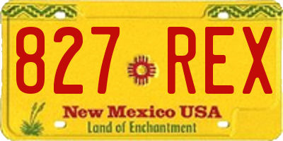 NM license plate 827REX