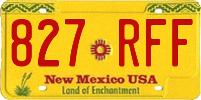 NM license plate 827RFF