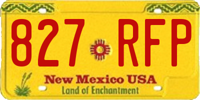 NM license plate 827RFP