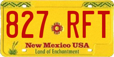 NM license plate 827RFT