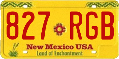 NM license plate 827RGB