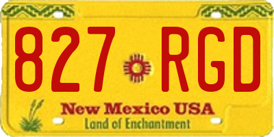 NM license plate 827RGD