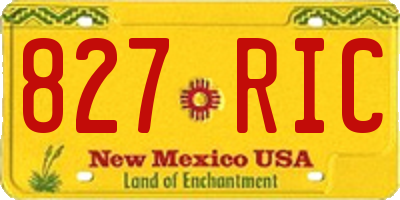 NM license plate 827RIC