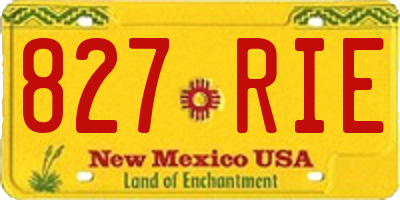 NM license plate 827RIE