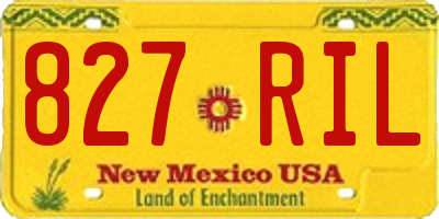 NM license plate 827RIL