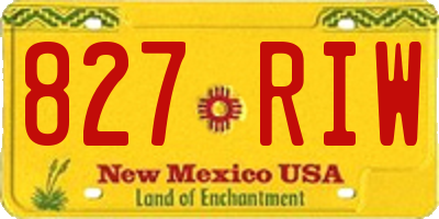 NM license plate 827RIW