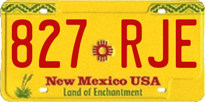 NM license plate 827RJE