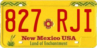 NM license plate 827RJI