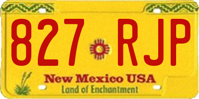 NM license plate 827RJP