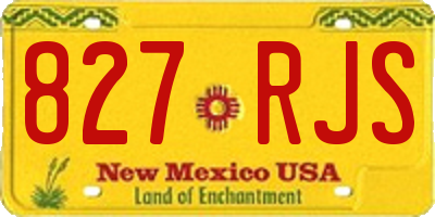NM license plate 827RJS