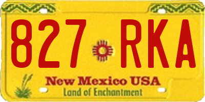 NM license plate 827RKA
