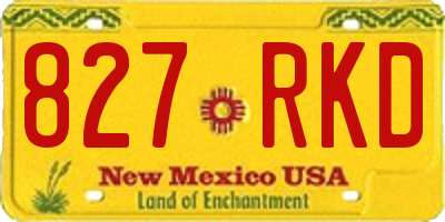 NM license plate 827RKD