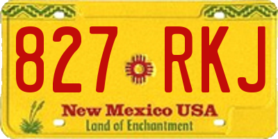 NM license plate 827RKJ