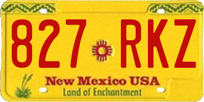 NM license plate 827RKZ