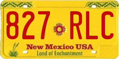 NM license plate 827RLC