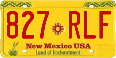 NM license plate 827RLF