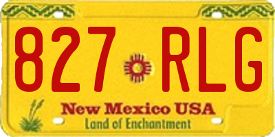 NM license plate 827RLG