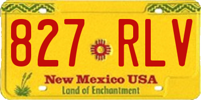 NM license plate 827RLV