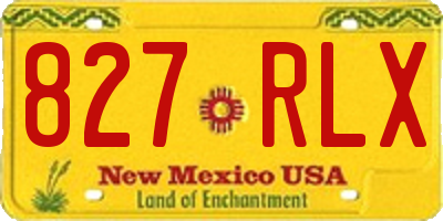 NM license plate 827RLX