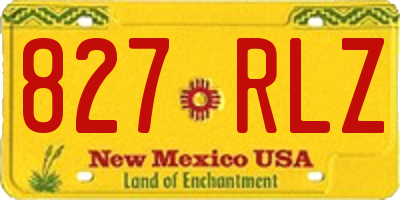 NM license plate 827RLZ