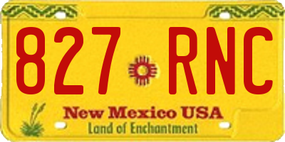 NM license plate 827RNC
