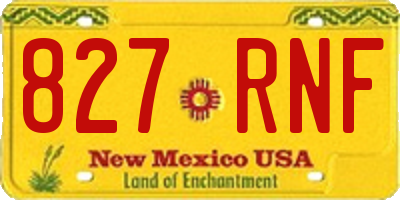 NM license plate 827RNF