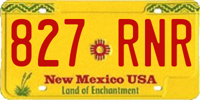 NM license plate 827RNR