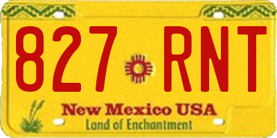 NM license plate 827RNT