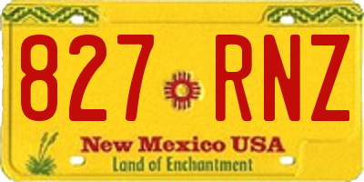 NM license plate 827RNZ