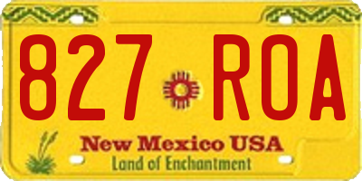 NM license plate 827ROA