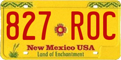 NM license plate 827ROC