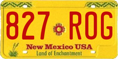 NM license plate 827ROG