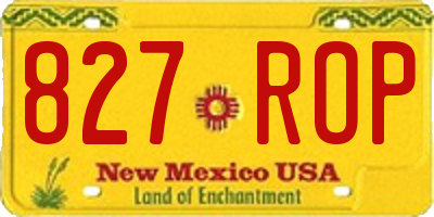 NM license plate 827ROP