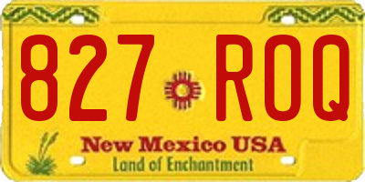 NM license plate 827ROQ