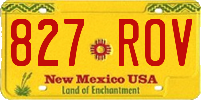 NM license plate 827ROV
