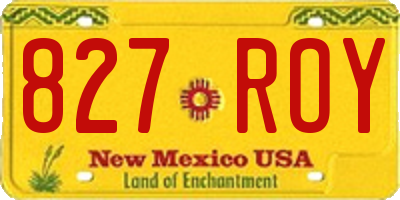 NM license plate 827ROY