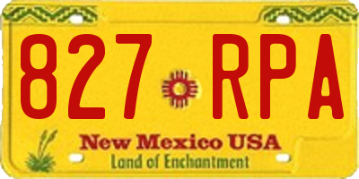 NM license plate 827RPA