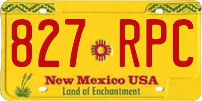 NM license plate 827RPC