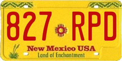 NM license plate 827RPD